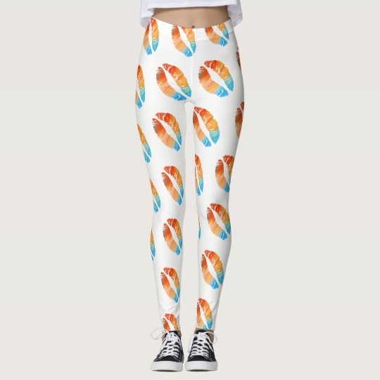 Kleurrijke Lippen Moderne Witte #5 Leggings