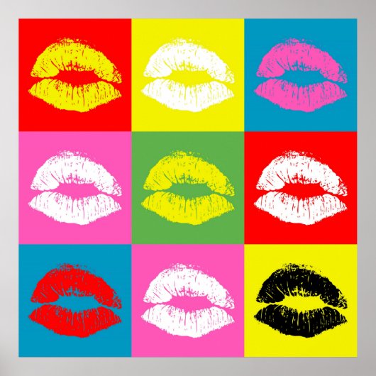 Kleurrijke lippen poster (Voorkant)