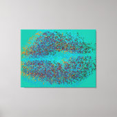 Kleurrijke lippen Retro Canvas Afdruk (Voorkant)