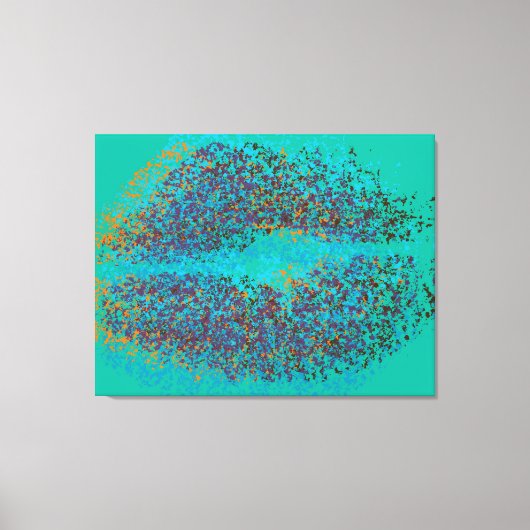 Kleurrijke lippen Retro Canvas Afdruk (Voorkant)