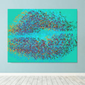 Kleurrijke lippen Retro Canvas Afdruk (Insitu (Houten vloer))