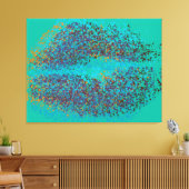 Kleurrijke lippen Retro Canvas Afdruk (Insitu (Woonkamer))
