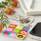 Kleurrijke lippen sleutelhanger (Voorkant Rechts)