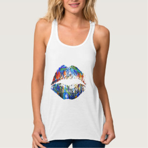 Kleurrijke Lippen Tanktop