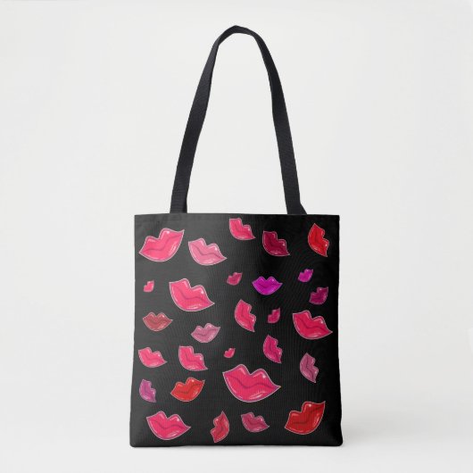 Kleurrijke lippen tote bag (Voorkant)