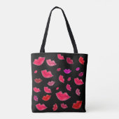 Kleurrijke lippen tote bag (Achterkant)