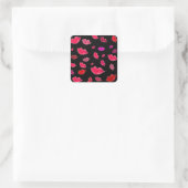 Kleurrijke lippen vierkante sticker (Tas)