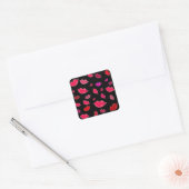 Kleurrijke lippen vierkante sticker (Envelop)