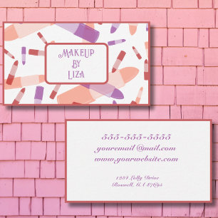 Kleurrijke lippenstift buizen make-up artist beaut visitekaartje