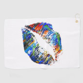 Kleurrijke Lips #3 Golfhanddoek (Horizontaal)