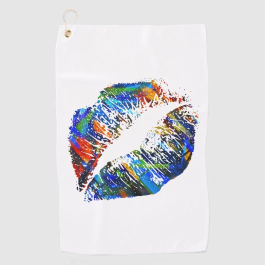 Kleurrijke Lips #3 Golfhanddoek (Voorkant)