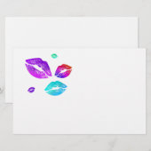 Kleurrijke Lips Briefpapier (Voorkant / Achterkant)