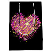 Kleurrijke Lips met liefde en kussen Medium Cadeauzakje (Achterkant)