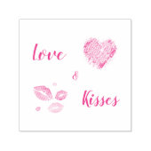 Kleurrijke Lips met liefde en kussen Zelfinktende Stempel (Design)