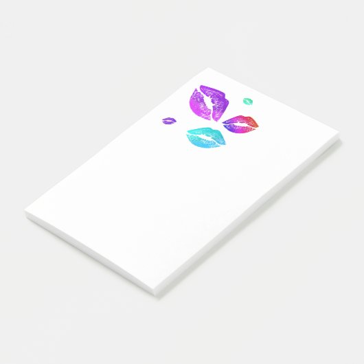 Kleurrijke Lips Post-it® Notes (Schuin)
