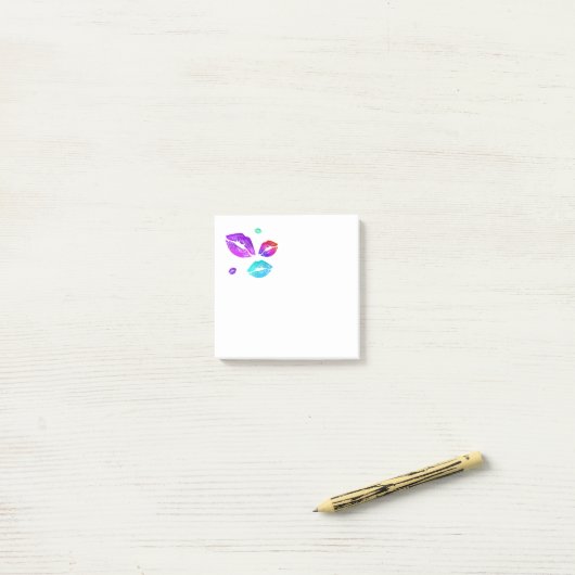 Kleurrijke Lips Post-it® Notes (Op bureau)