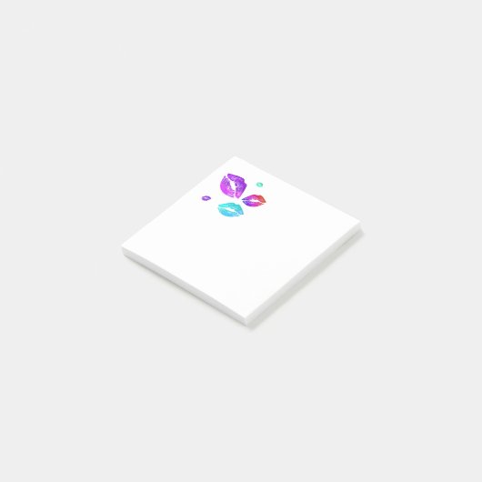 Kleurrijke Lips Post-it® Notes (Schuin)