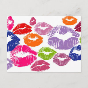 Kleurrijke lipstick Kisses Lip Color Briefkaart