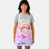 Kleurrijke Liquid Swirl gepersonaliseerde naam Schort (Insitu)