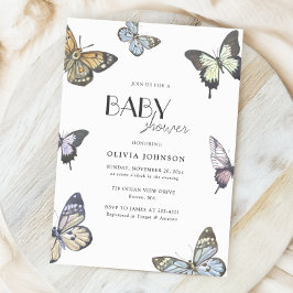 Kleurrijke Little Butterfly Baby shower Kaart