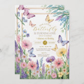 Kleurrijke Little Butterfly draait er een Kaart (Voorkant / Achterkant)