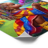 Kleurrijke Little Girl Wall Poster (Hoek)