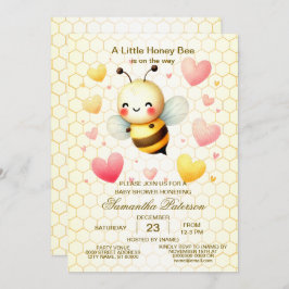 Kleurrijke Little Honey Bee Baby shower Schattige Kaart