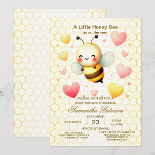 Kleurrijke Little Honey Bee Baby shower Schattige Kaart
