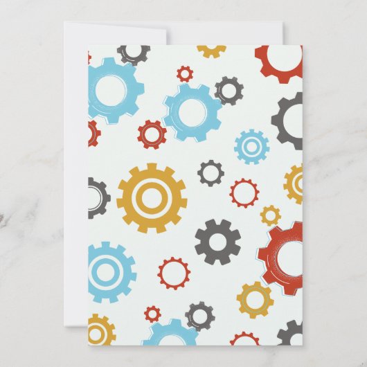 Kleurrijke Little Robot Party Theme Verjaardag Kaart (Achterkant)