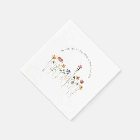 Kleurrijke Little Wildflower wordt een verjaardag Servet (Hoek)