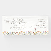 Kleurrijke Little Wildflower wordt een verjaardag Spandoek (Horizontaal)
