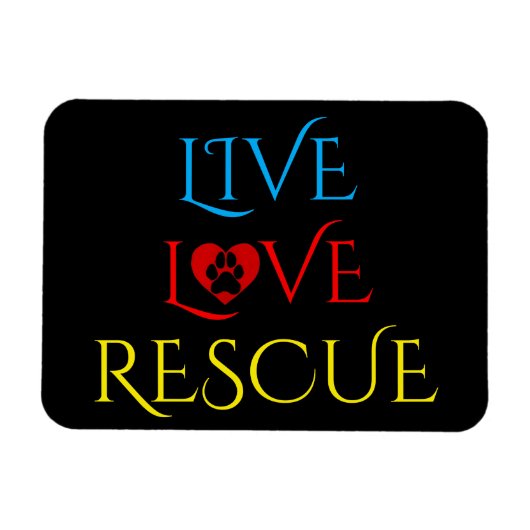 Kleurrijke Live Love Rescue Pet Adoption Magnet Magneet (Horizontaal)