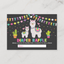 Kleurrijke Llama Baby shower Fiesta Luier Raffle