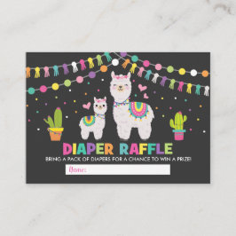 Kleurrijke Llama Baby shower Fiesta Luier Raffle Informatiekaartje