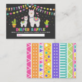 Kleurrijke Llama Baby shower Fiesta Luier Raffle Informatiekaartje (Voorkant / Achterkant)