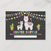 Kleurrijke Llama Baby shower Fiesta Luier Raffle Informatiekaartje (Voorkant)
