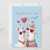 Kleurrijke Llama Kinder Classroom Valentijnsdag Kaart (Voorkant)