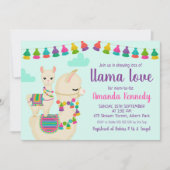 Kleurrijke Llama Love Baby shower Uitnodiging (Voorkant)