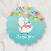Kleurrijke Llama Mama Baby shower Favor Bedankjes Labels (Achterkant)