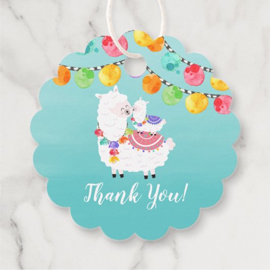 Kleurrijke Llama Mama Baby shower Favor Bedankjes Labels (Achterkant)