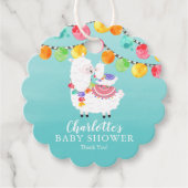 Kleurrijke Llama Mama Baby shower Favor Bedankjes Labels (Voorkant)