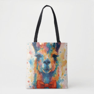 Kleurrijke Llama Schoudertassen in Aquarelstijl Tote Bag