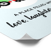 Kleurrijke locomotief trein naam jongetje kinderka poster (Hoek)