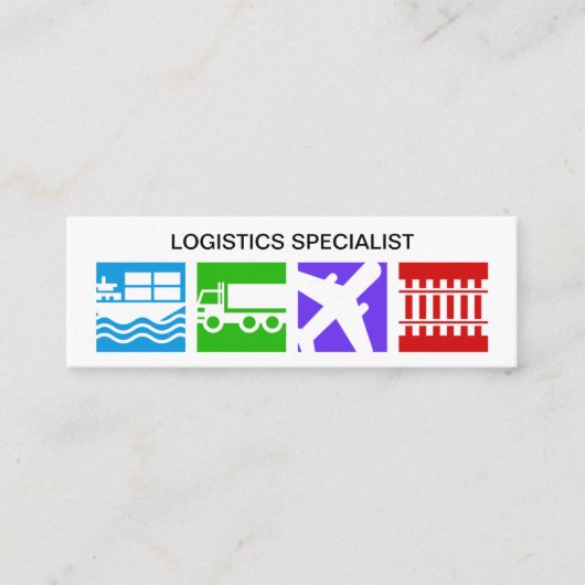 Kleurrijke logistiek overschrijven Motif Mini Visitekaartje (Voorkant)