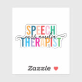 Kleurrijke logopedist aangepaste scriptnaam sticker (Vel)