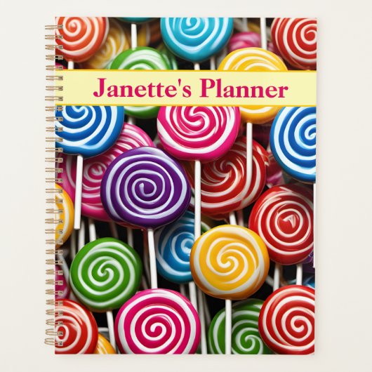 Kleurrijke Lollipop snoep Pattern Planner (Voorkant)