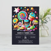 Kleurrijke Lollipop Wonderland Verjaardag Kaart (Staand voorkant)