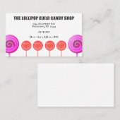 Kleurrijke Lollipops Snoep Shop Visitekaartje (Voorkant / Achterkant)
