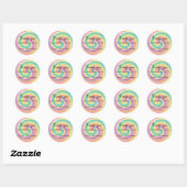 Kleurrijke Lolly Dank Je Ronde Sticker (Vel)