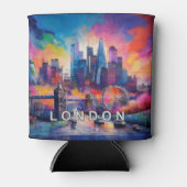 Kleurrijke Londen Skyline Abstracte kunst Blikjeskoeler (Voorkant)